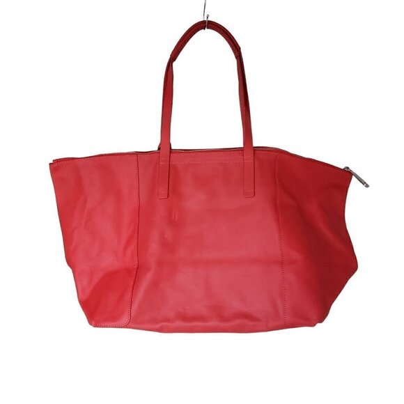 Joy Gryson Genuine Leather Oversized Tote Travel Shopper Bag Red - Picture 2 of 14